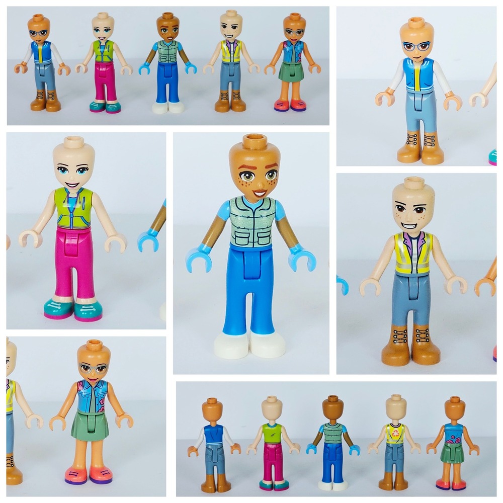 LEGO Friends Mini-doll Figures Lot of 5 Bald No Hair Replacement Parts 2344